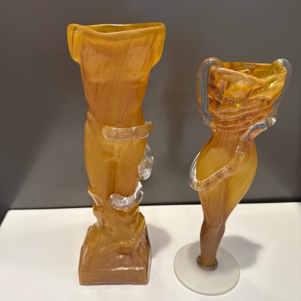 Artistic Amber Glass Vases